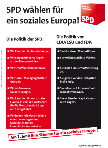 Für ein soziales Europa SPD wählen!